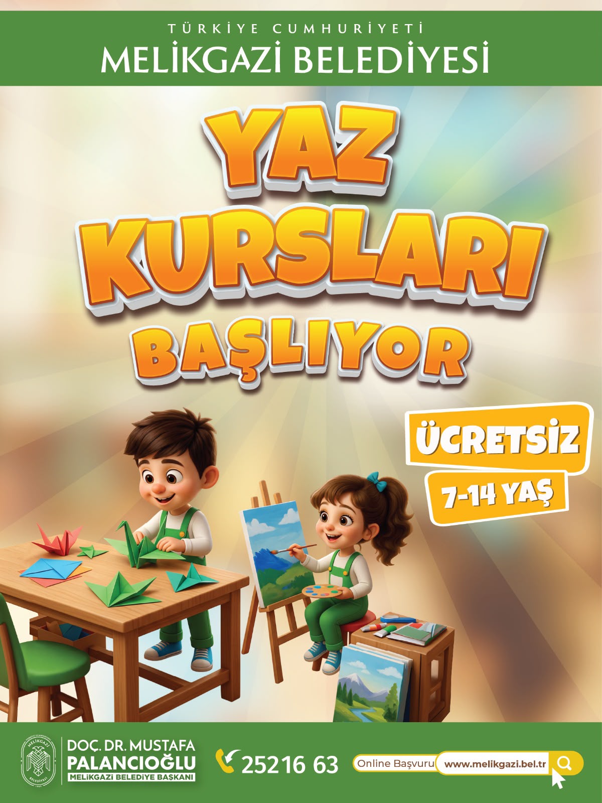 Haydi Çocuklar Melikgazi'nin Yaz Kurslarında Geri Sayım Başladı