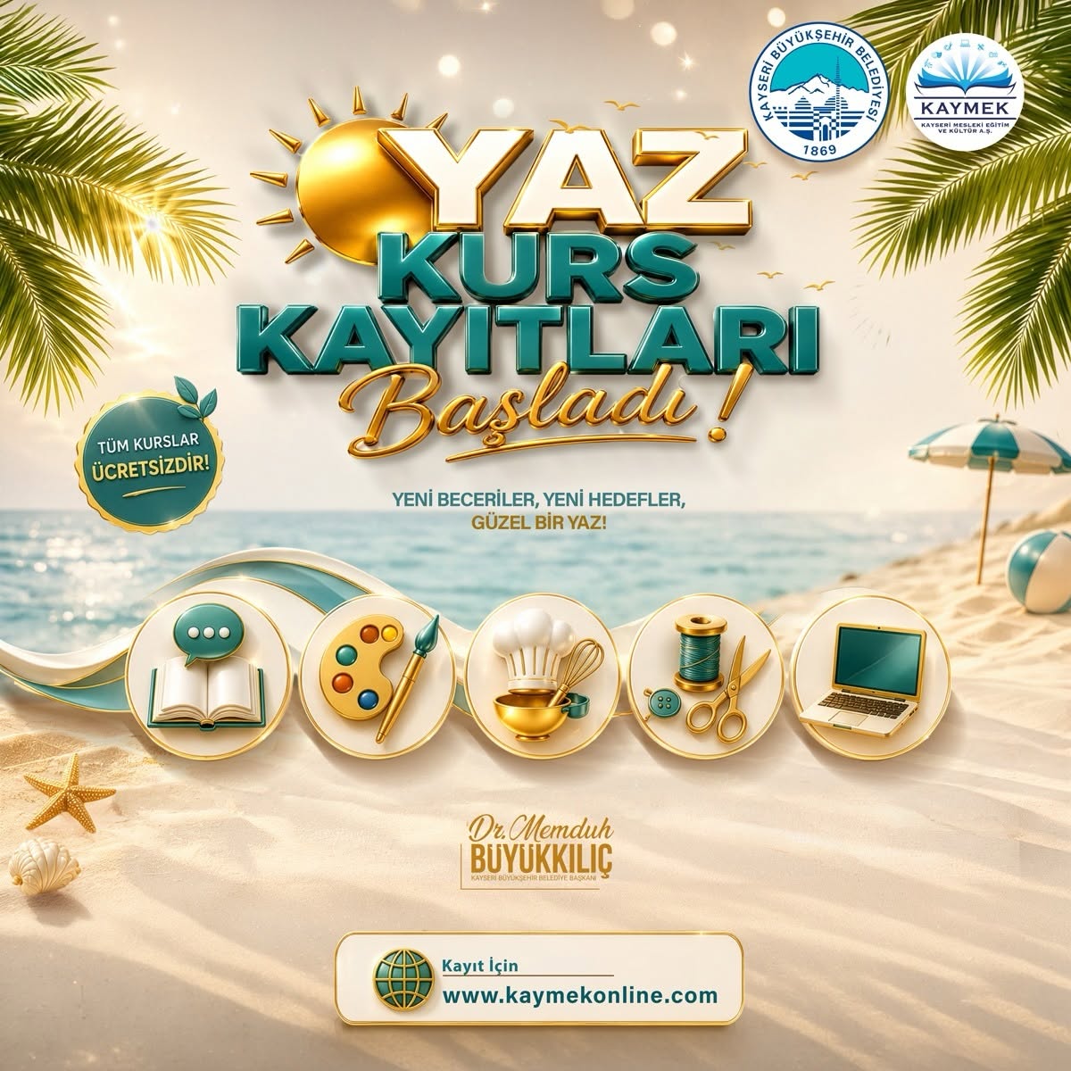 KAYMEK Sanat ve Mesleki Eğitimi Yaz Dönemi Kurs Kayıtları Başladı
