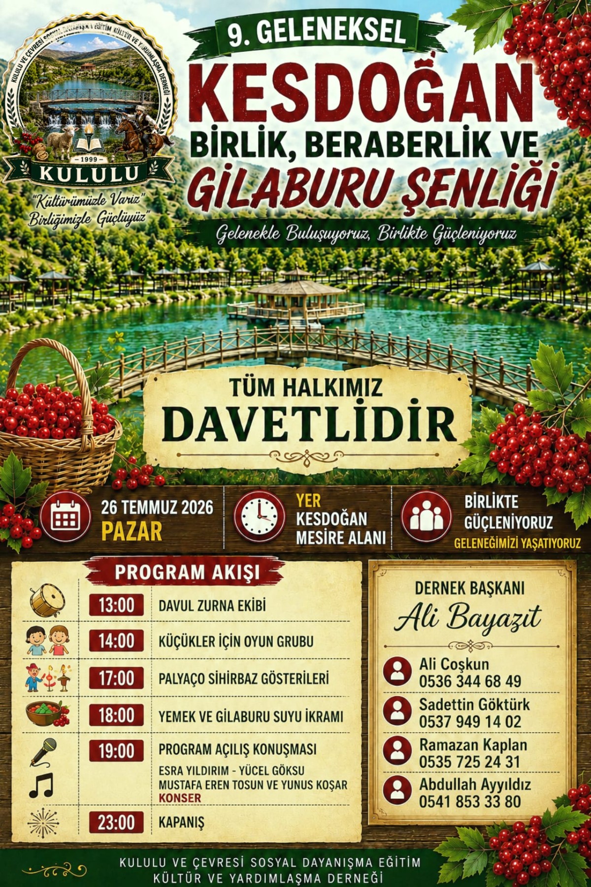 Kesdoğan Birlik, Beraberlik ve Gilaburu Şenliği 9. kez Düzenlenecek