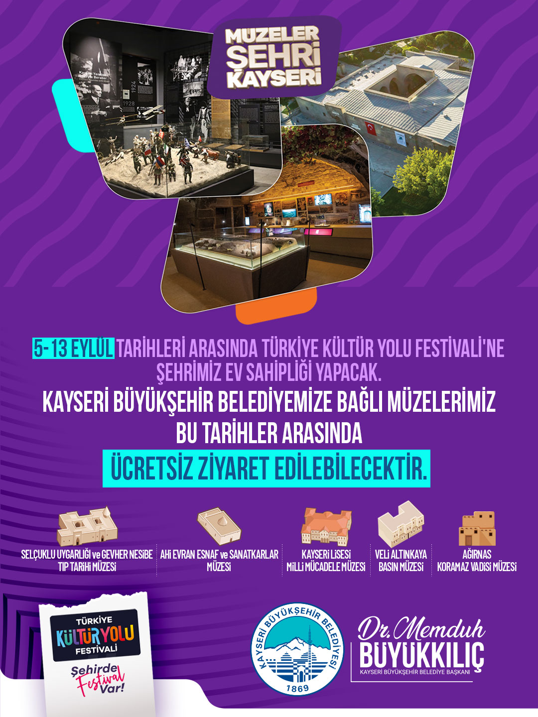 Kültür Yolu Festivali’ne Müzeler Kapılarını Ücretsiz Açıyor