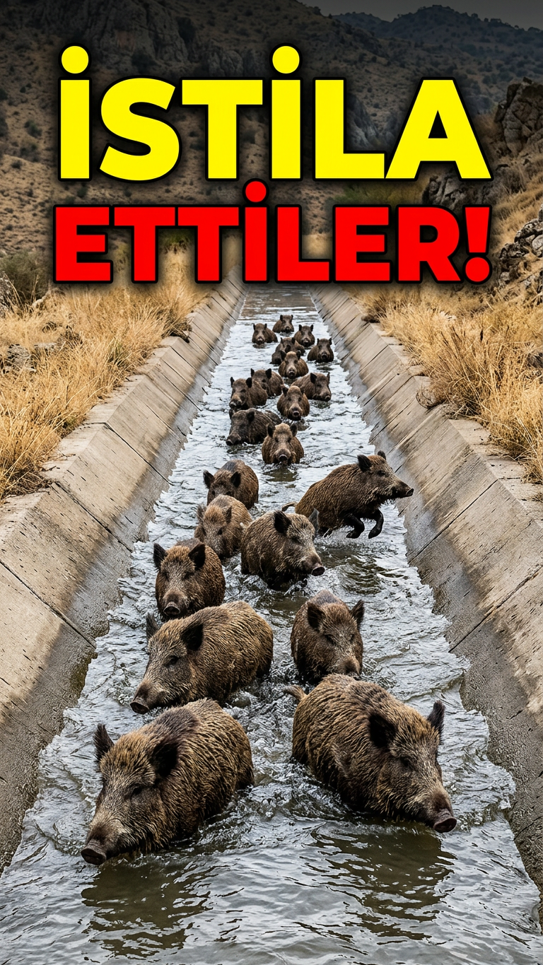 Domuz Sürüsü Sulama Kanalını İstila Etti!